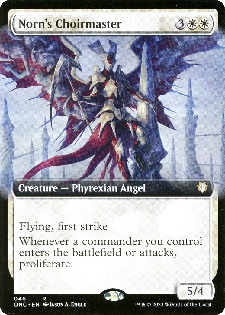 Norn's Choirmaster (Extended Art) [Phyrexia: All Will Be One Commander] | I Want That Stuff Brandon