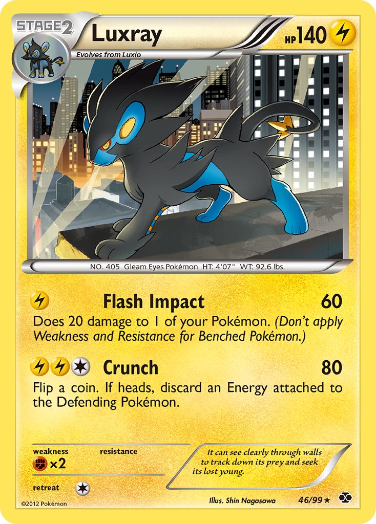 Luxray (46/99) (Cracked Ice Holo) (Blister Exclusive) [Black & White: Next Destinies] | I Want That Stuff Brandon