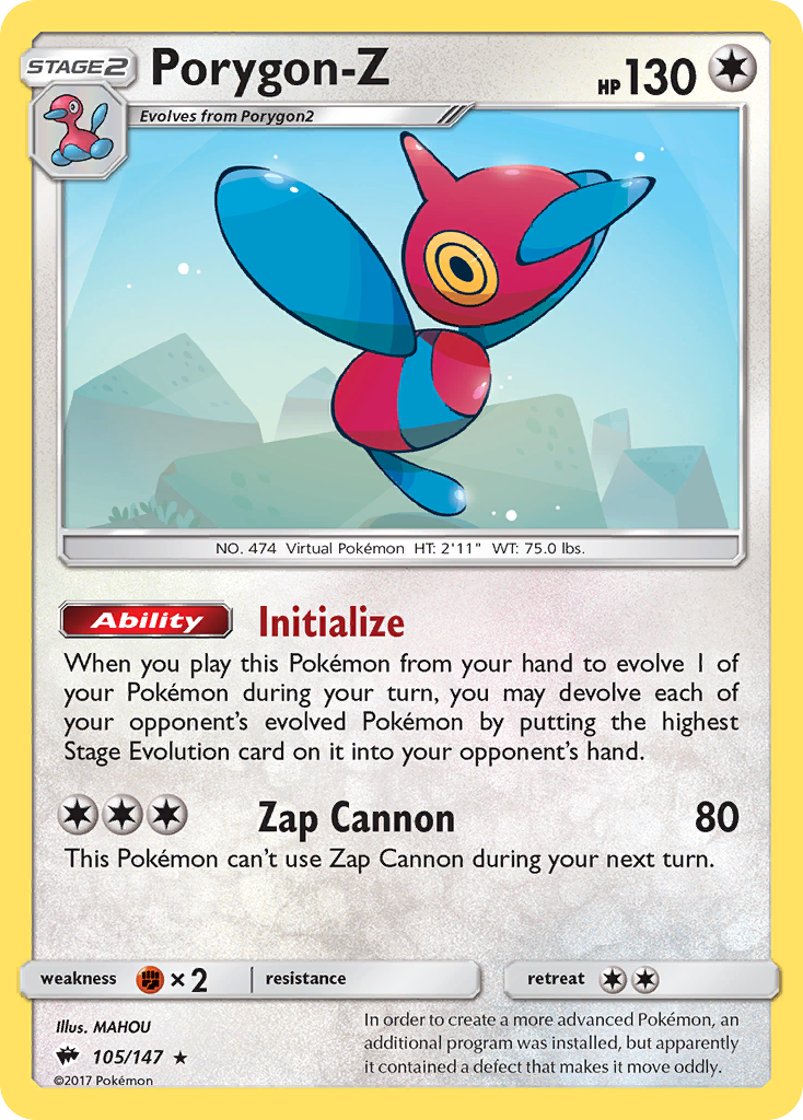 Porygon-Z (105/147) [Sun & Moon: Burning Shadows] | I Want That Stuff Brandon