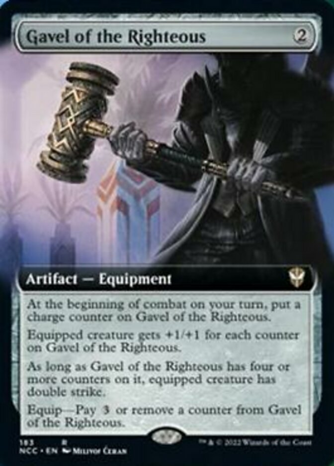 Gavel of the Righteous (Extended Art) [Streets of New Capenna Commander] | I Want That Stuff Brandon