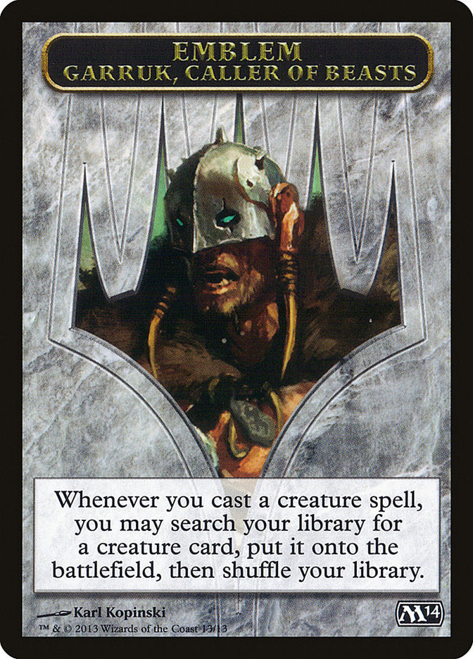 Garruk, Caller of Beasts Emblem [Magic 2014 Tokens] | I Want That Stuff Brandon