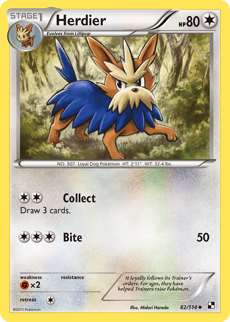 Herdier (82/114) [Black & White: Base Set] | I Want That Stuff Brandon