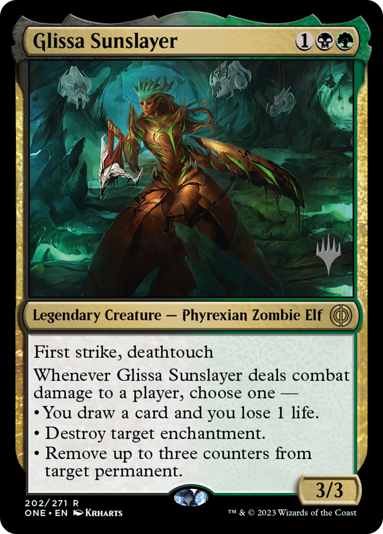 Glissa Sunslayer (Promo Pack) [Phyrexia: All Will Be One Promos] | I Want That Stuff Brandon