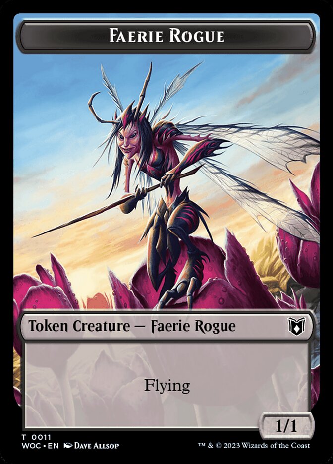 Faerie Rogue // Faerie (0011) Double-Sided Token [Wilds of Eldraine Commander Tokens] | I Want That Stuff Brandon
