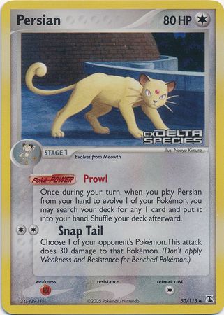 Persian (50/113) (Stamped) [EX: Delta Species] | I Want That Stuff Brandon