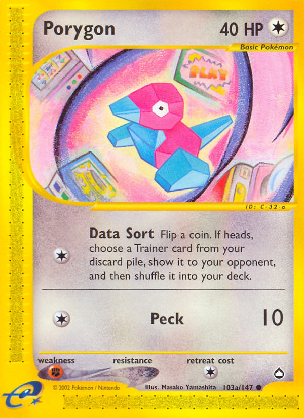 Porygon (103a/147) [Aquapolis] | I Want That Stuff Brandon