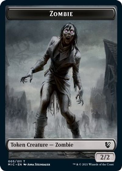 Zombie // Zombie Double-Sided Token (005 MIC/005 MID) [Innistrad: Midnight Hunt Commander Tokens] | I Want That Stuff Brandon