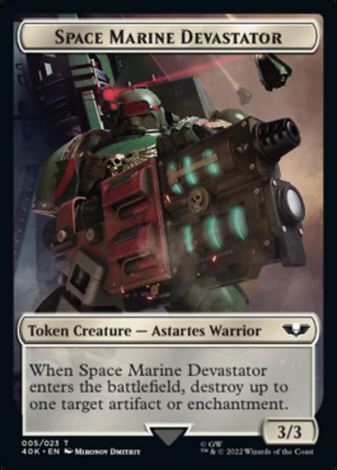 Soldier (002) // Space Marine Devastator Double-Sided Token [Warhammer 40,000 Tokens] | I Want That Stuff Brandon