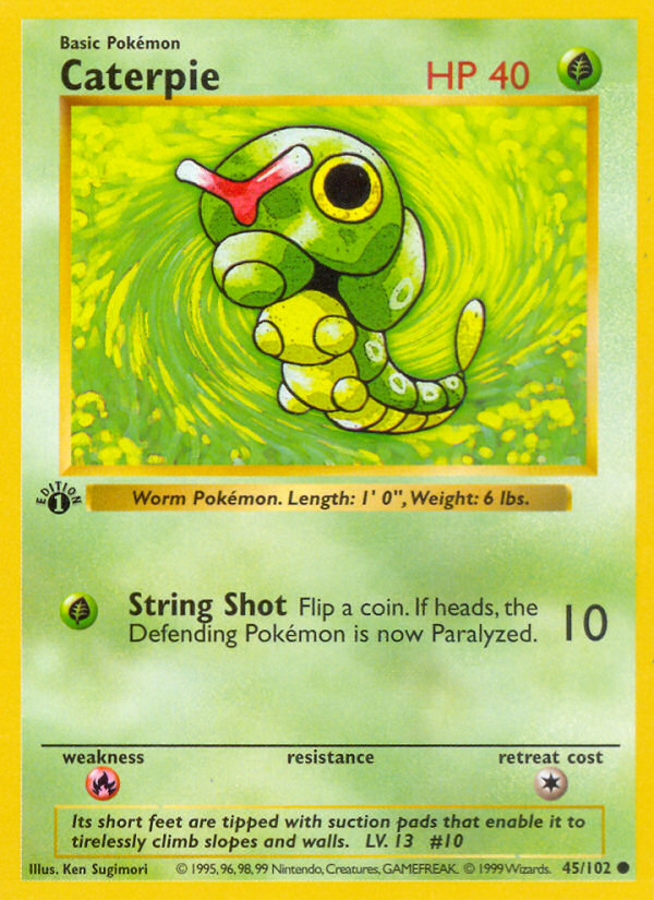 Caterpie (45/102) (Shadowless) [Base Set 1st Edition] | I Want That Stuff Brandon