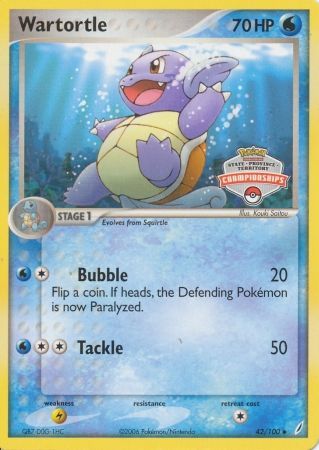 Wartortle (42/100) (States Championship Promo) [EX: Crystal Guardians] | I Want That Stuff Brandon