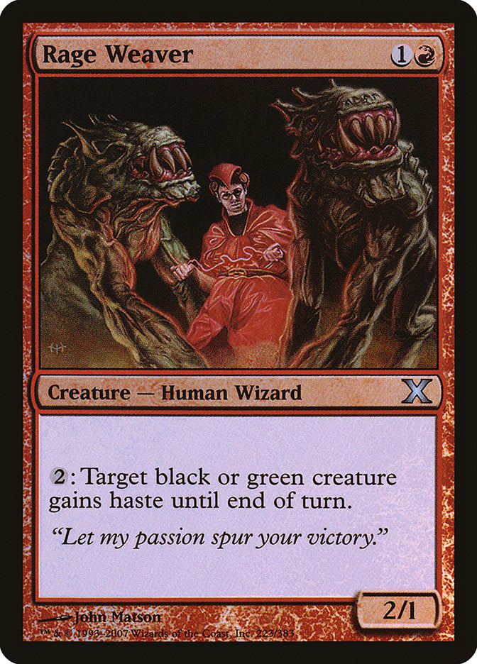 Rage Weaver (Premium Foil) [Tenth Edition] | I Want That Stuff Brandon