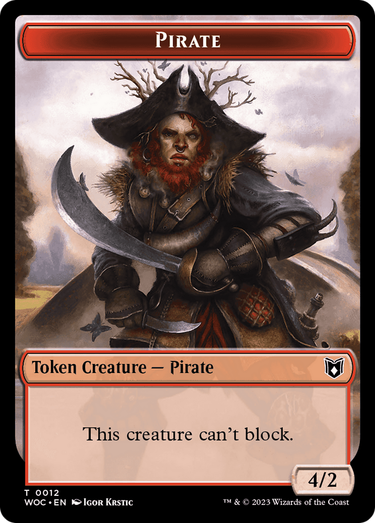 Pirate // Human Double-Sided Token [Wilds of Eldraine Commander Tokens] | I Want That Stuff Brandon