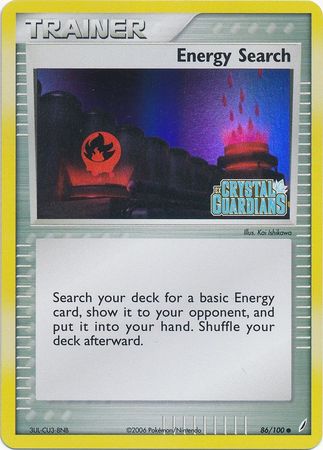 Energy Search (86/100) (Stamped) [EX: Crystal Guardians] | I Want That Stuff Brandon