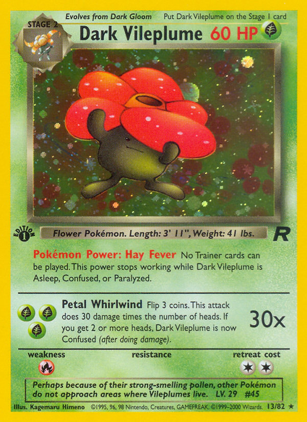 Dark Vileplume (13/82) [Team Rocket 1st Edition] | I Want That Stuff Brandon