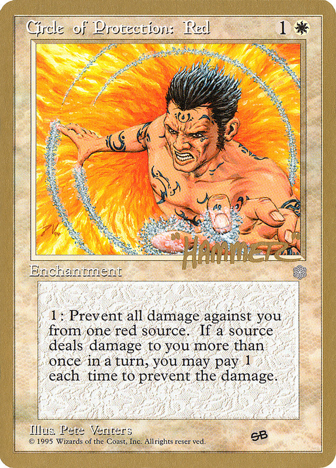 Circle of Protection: Red (Shawn "Hammer" Regnier) (SB) [Pro Tour Collector Set] | I Want That Stuff Brandon