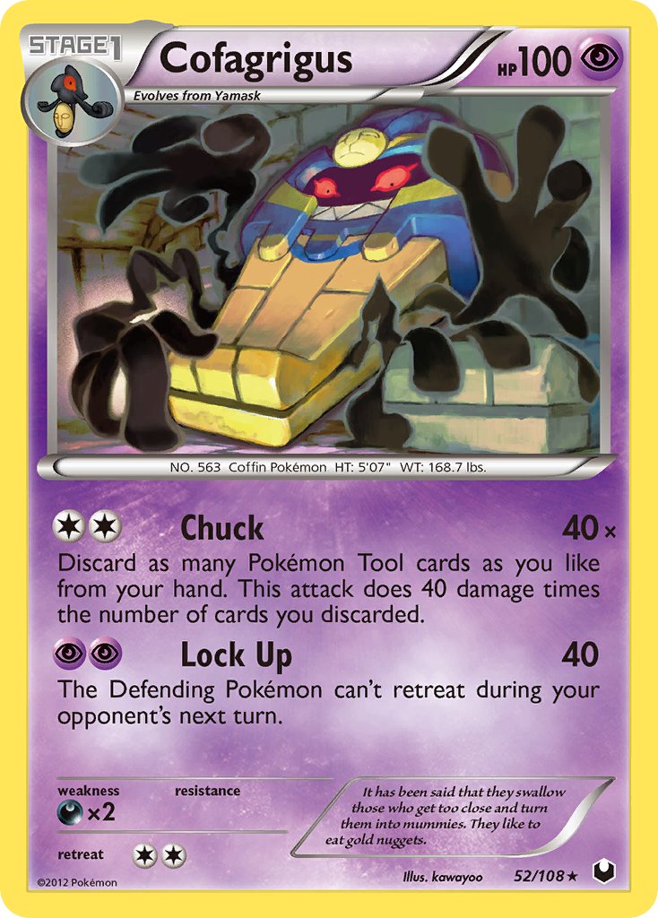 Cofagrigus (52/108) (Cracked Ice Holo) (Theme Deck Exclusive) [Black & White: Dark Explorers] | I Want That Stuff Brandon