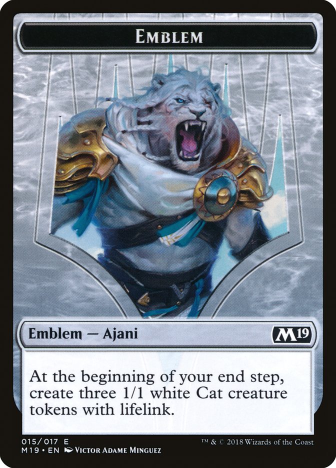 Ajani, Adversary of Tyrants Emblem [Core Set 2019 Tokens] | I Want That Stuff Brandon