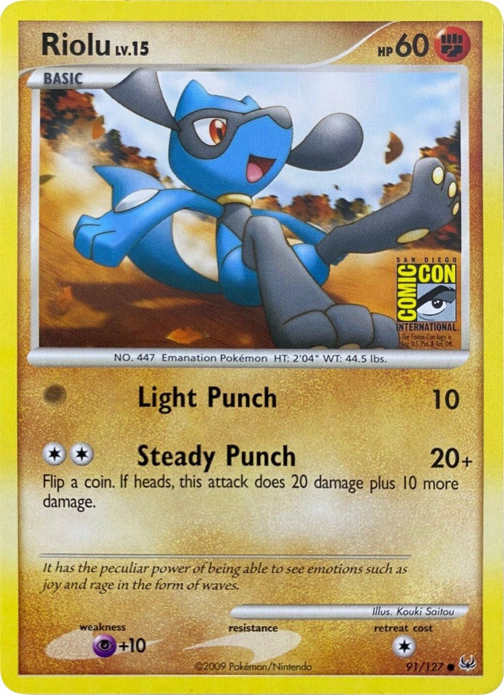 Riolu (91/127) (SDCC 2009) [Platinum: Base Set] | I Want That Stuff Brandon