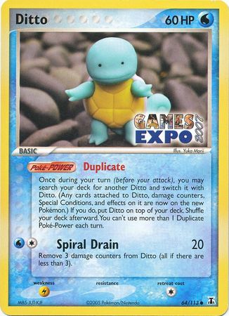 Ditto (64/113) (Games Expo Exclusive) [EX: Delta Species] | I Want That Stuff Brandon