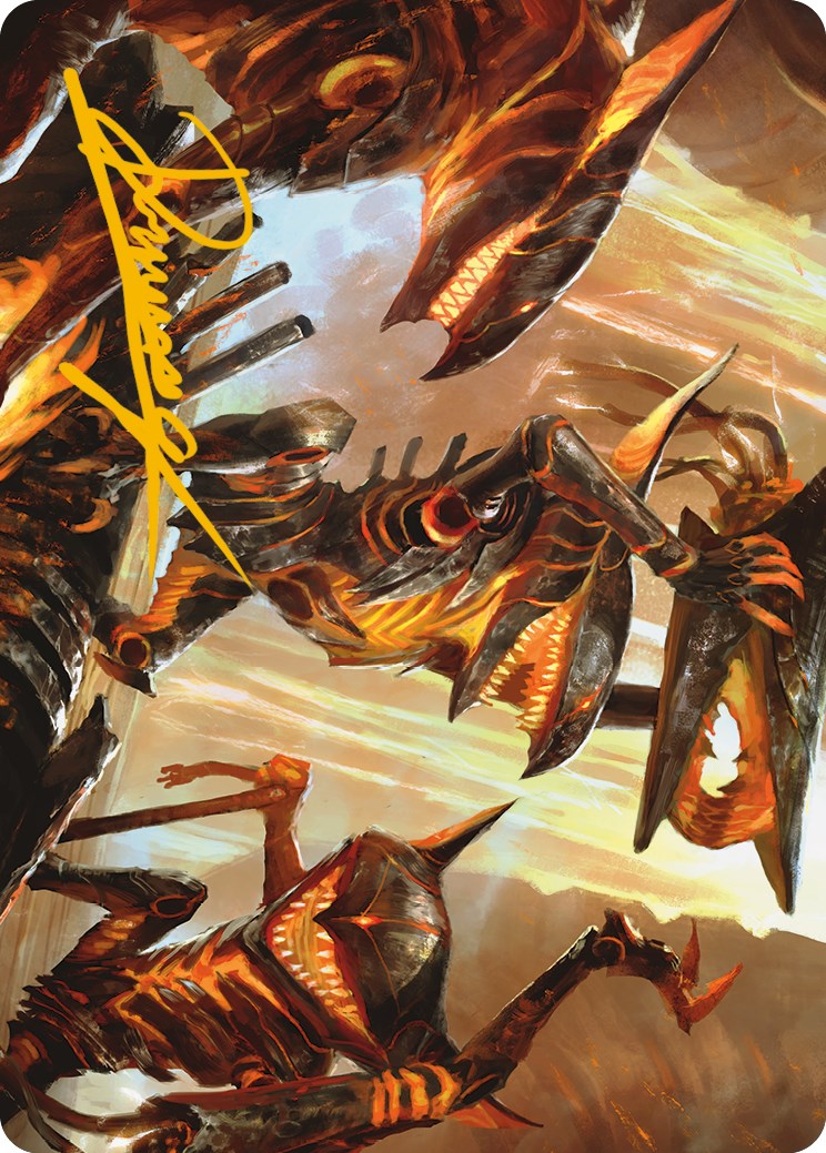 Gleeful Demolition Art Card (Gold-Stamped Signature) [Phyrexia: All Will Be One Art Series] | I Want That Stuff Brandon