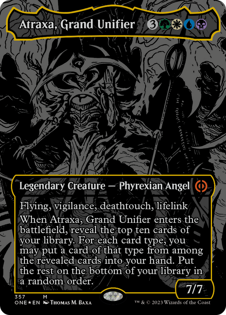 Atraxa, Grand Unifier (Oil Slick Raised Foil) [Phyrexia: All Will Be One] | I Want That Stuff Brandon