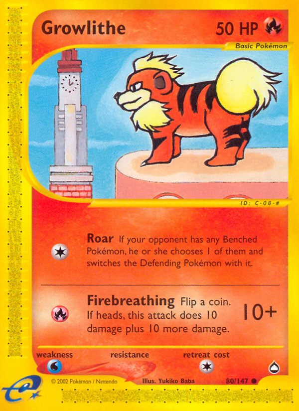 Growlithe (80/147) [Aquapolis] | I Want That Stuff Brandon