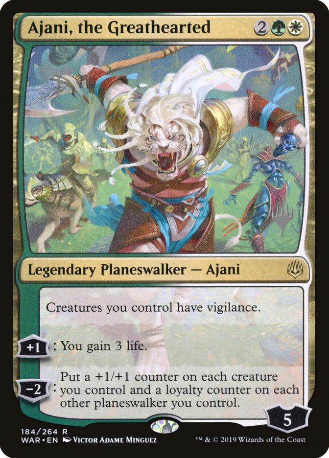 Ajani, the Greathearted (Promo Pack) [War of the Spark Promos] | I Want That Stuff Brandon
