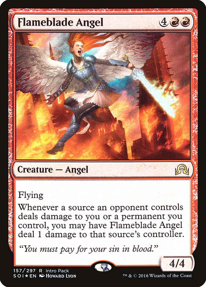 Flameblade Angel (Intro Pack) [Shadows over Innistrad Promos] | I Want That Stuff Brandon
