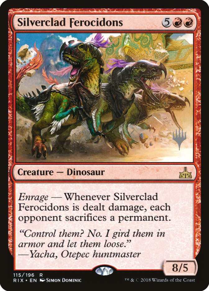 Silverclad Ferocidons (Promo Pack) [Rivals of Ixalan Promos] | I Want That Stuff Brandon