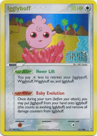 Igglybuff (21/100) (Stamped) [EX: Crystal Guardians] | I Want That Stuff Brandon