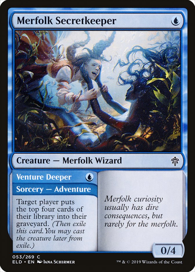 Merfolk Secretkeeper // Venture Deeper [Throne of Eldraine] | I Want That Stuff Brandon