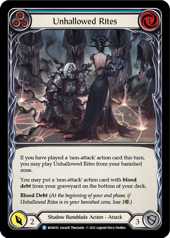 Unhallowed Rites (Blue) [MON161] 1st Edition Normal | I Want That Stuff Brandon