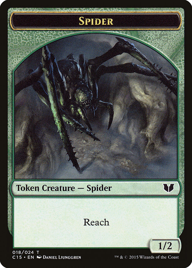 Saproling // Spider Double-Sided Token [Commander 2015 Tokens] | I Want That Stuff Brandon