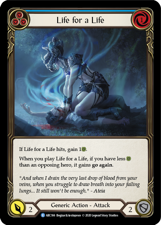 Life for a Life (Blue) [ARC166] Unlimited Edition Rainbow Foil | I Want That Stuff Brandon