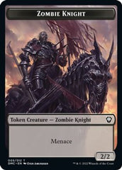 Zombie Knight // Warrior Double-Sided Token [Dominaria United Commander Tokens] | I Want That Stuff Brandon