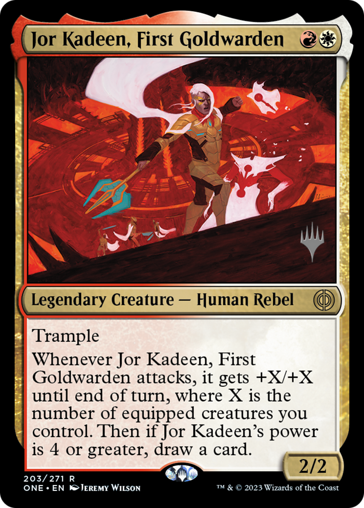 Jor Kadeen, First Goldwarden (Promo Pack) [Phyrexia: All Will Be One Promos] | I Want That Stuff Brandon
