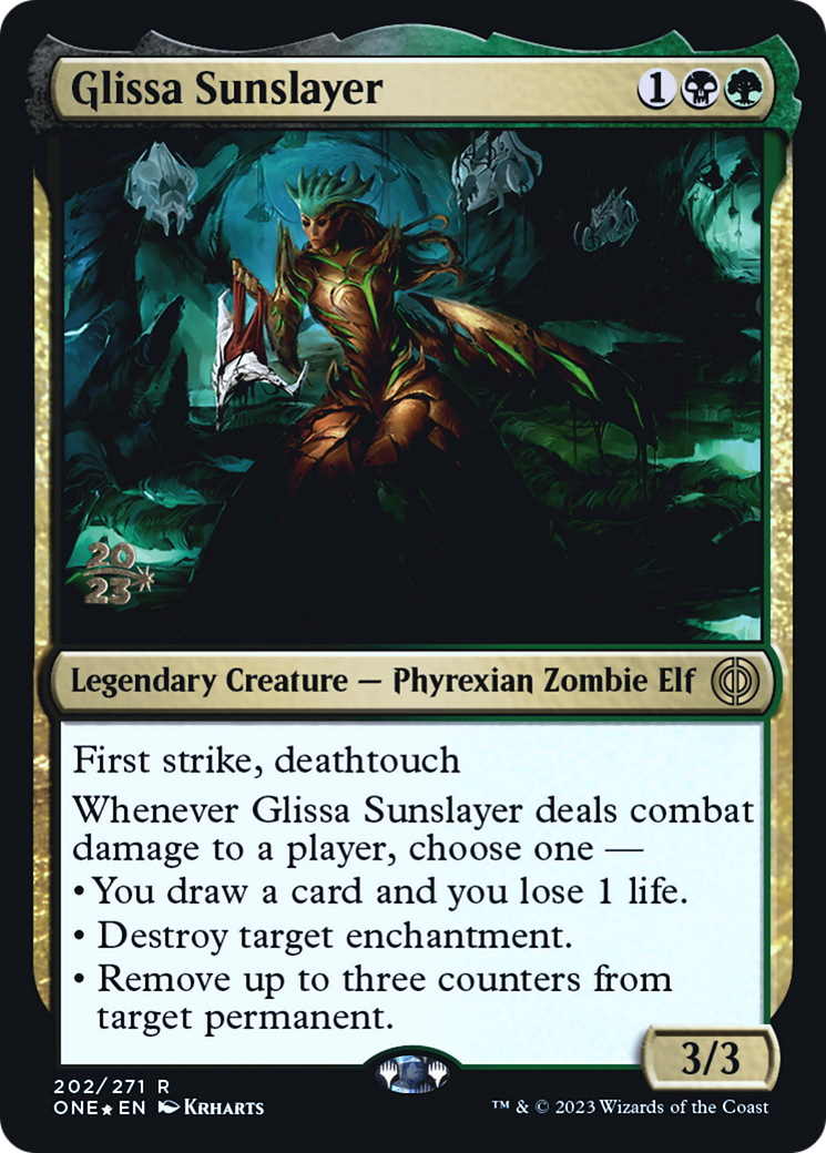 Glissa Sunslayer [Phyrexia: All Will Be One Prerelease Promos] | I Want That Stuff Brandon