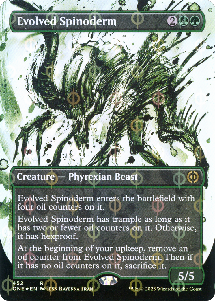 Evolved Spinoderm (Borderless Ichor Step-and-Compleat Foil) [Phyrexia: All Will Be One] | I Want That Stuff Brandon