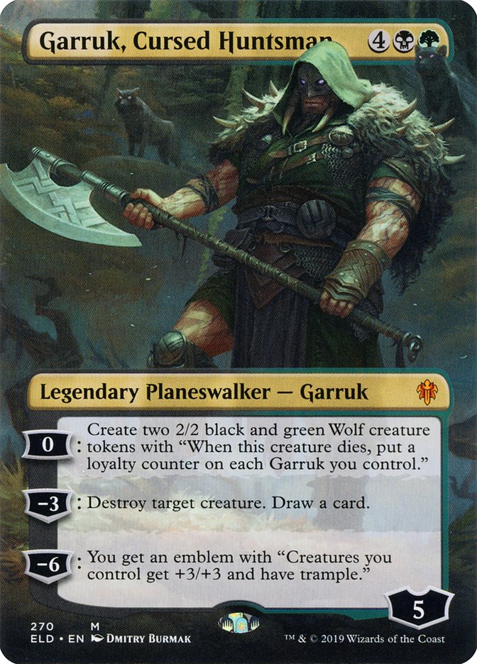 Garruk, Cursed Huntsman (Borderless) [Throne of Eldraine] | I Want That Stuff Brandon