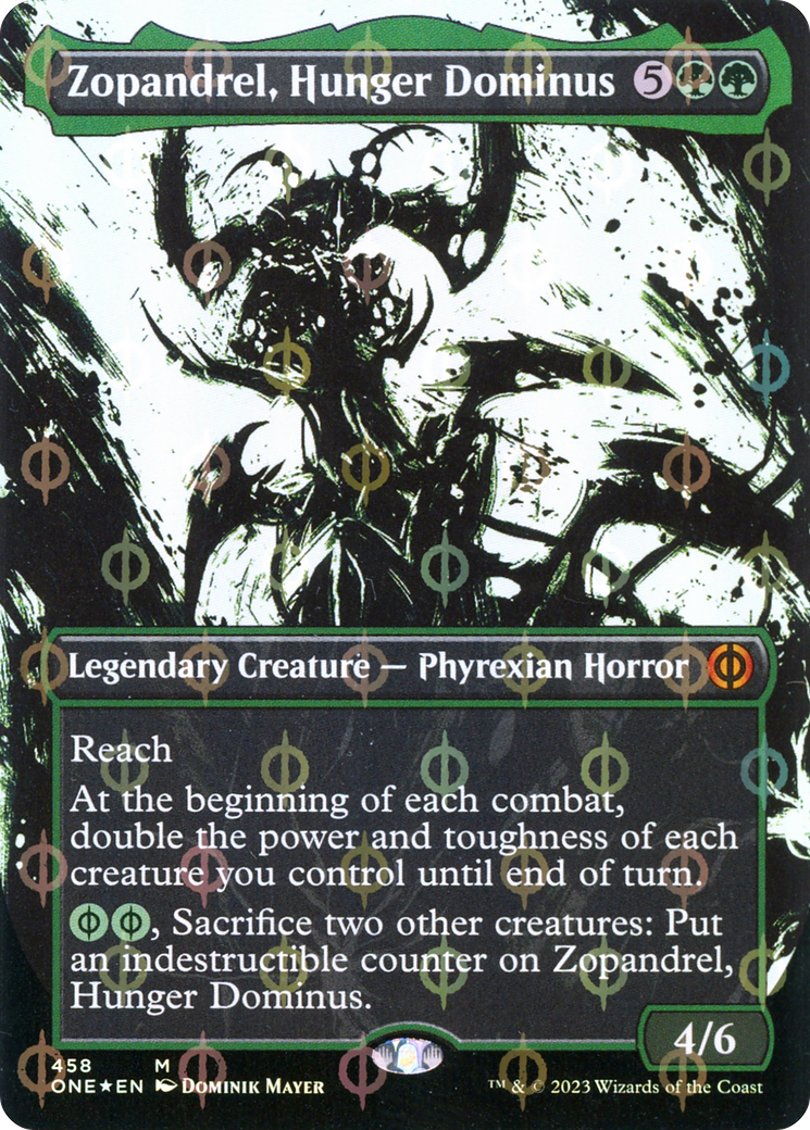Zopandrel, Hunger Dominus (Borderless Ichor Step-and-Compleat Foil) [Phyrexia: All Will Be One] | I Want That Stuff Brandon