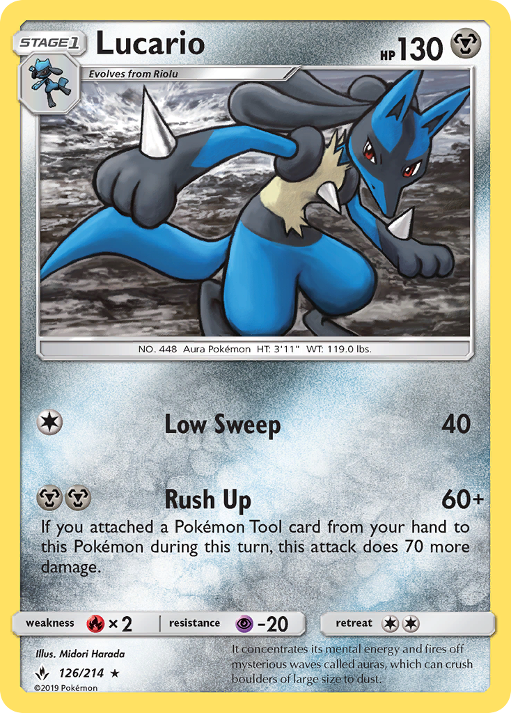 Lucario (126/214) [Sun & Moon: Unbroken Bonds] | I Want That Stuff Brandon