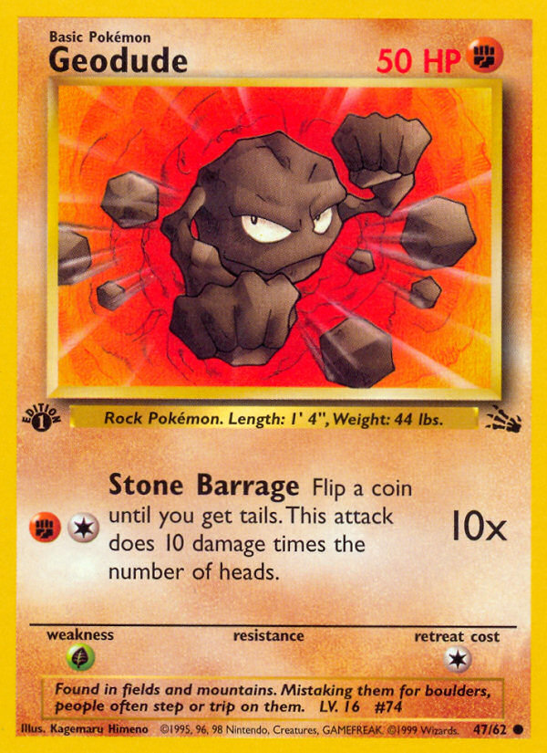 Geodude (47/62) [Fossil 1st Edition] | I Want That Stuff Brandon