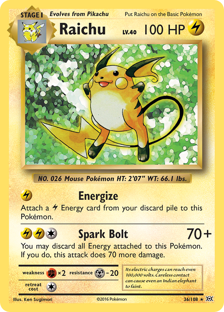 Raichu (36/108) [XY: Evolutions] | I Want That Stuff Brandon