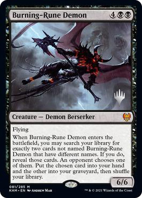 Burning-Rune Demon (Promo Pack) [Kaldheim Promos] | I Want That Stuff Brandon