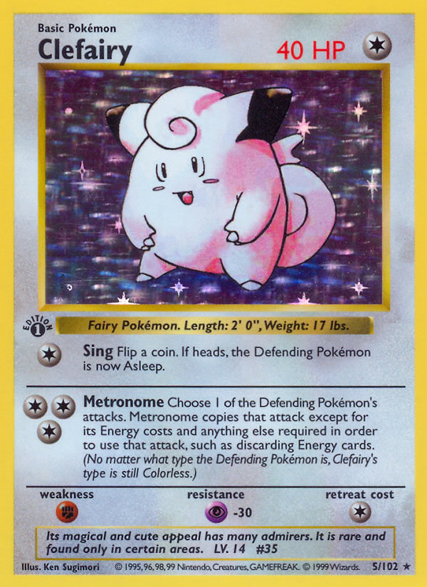 Clefairy (5/102) (Shadowless) [Base Set 1st Edition] | I Want That Stuff Brandon