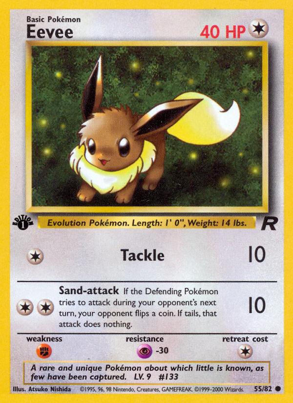 Eevee (55/82) [Team Rocket 1st Edition] | I Want That Stuff Brandon