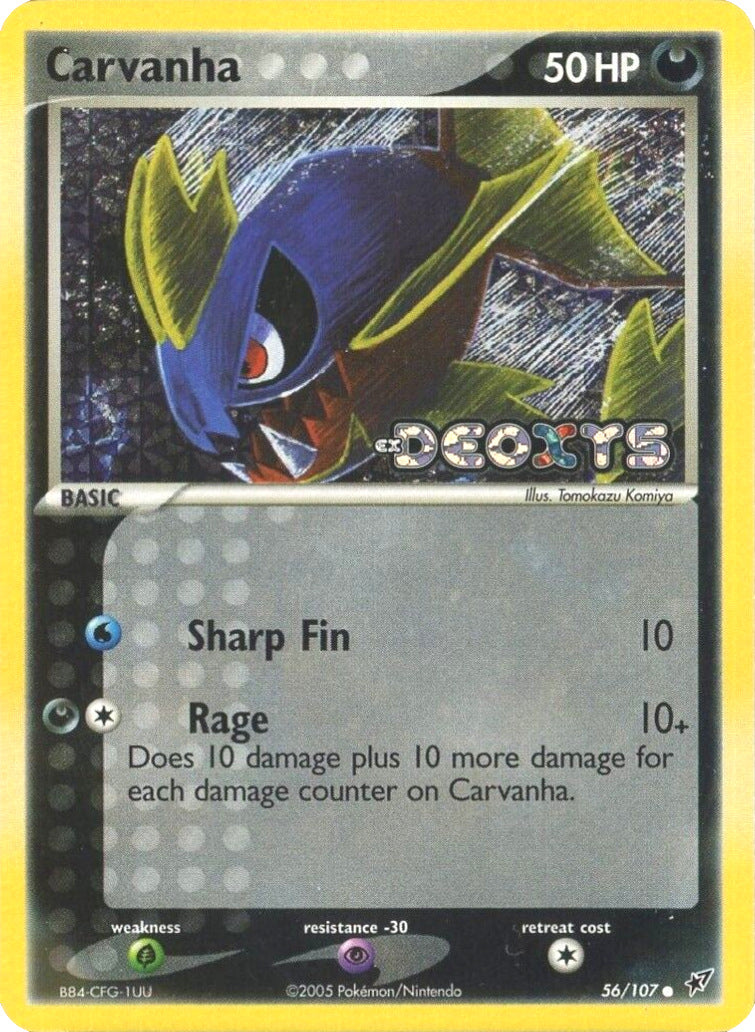 Carvanha (56/107) (Stamped) [EX: Deoxys] | I Want That Stuff Brandon