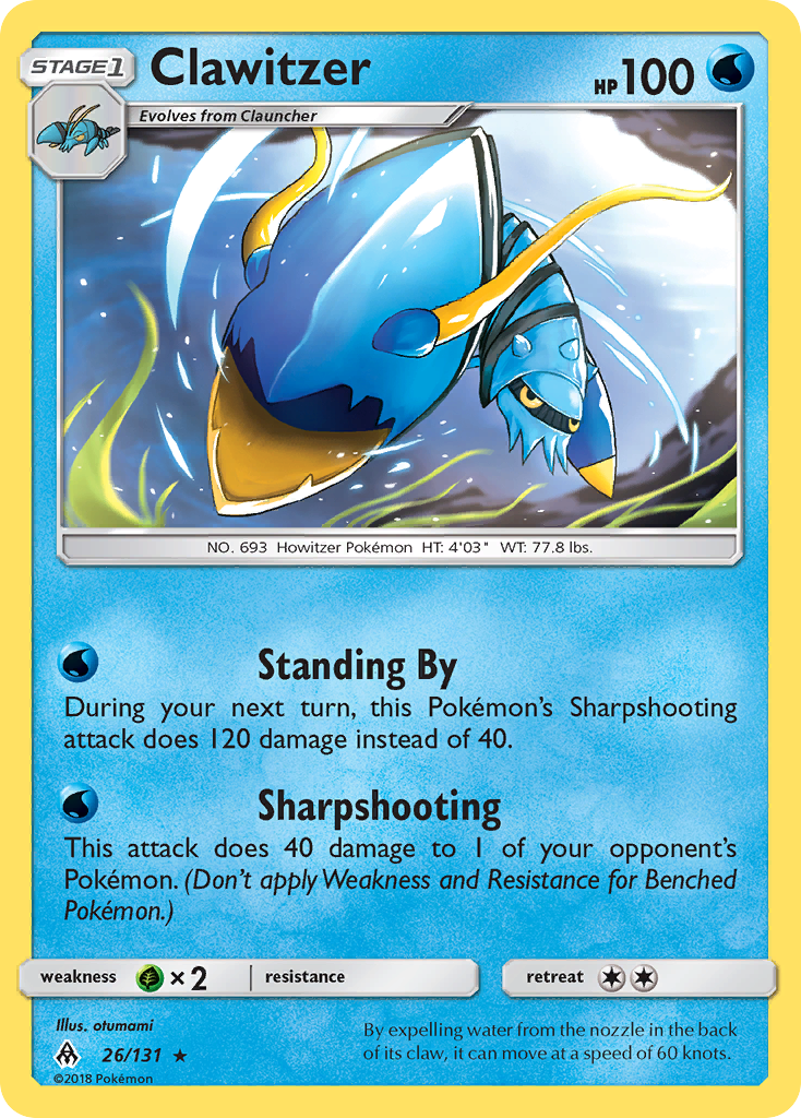 Clawitzer (26/131) [Sun & Moon: Forbidden Light] | I Want That Stuff Brandon