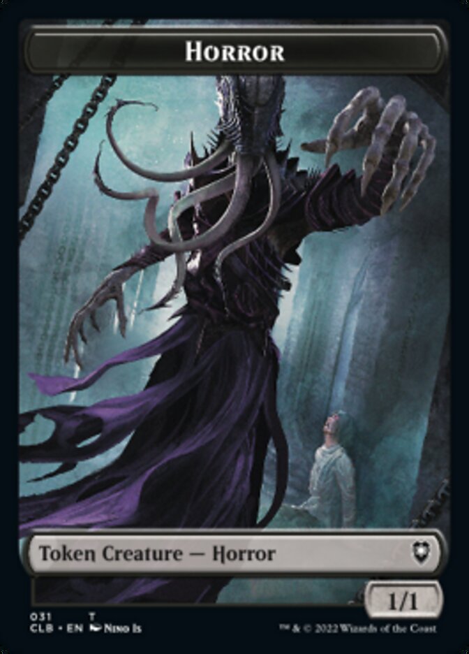 Horror // Centaur Double-Sided Token [Commander Legends: Battle for Baldur's Gate Tokens] | I Want That Stuff Brandon