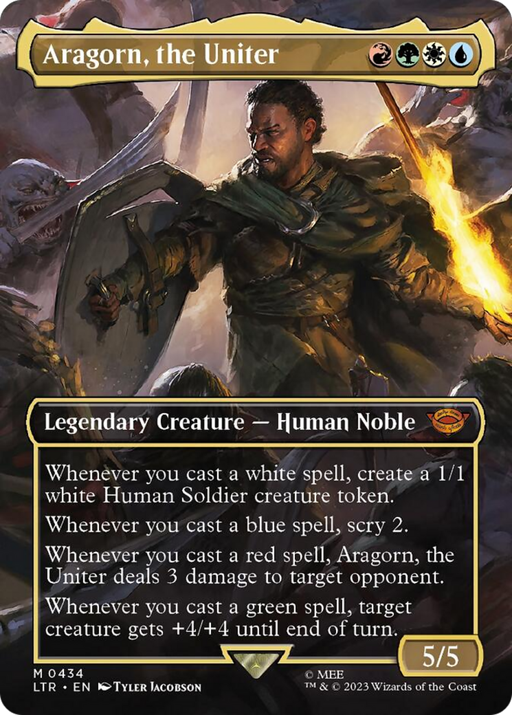 Aragorn, the Uniter (Borderless Alternate Art) [The Lord of the Rings: Tales of Middle-Earth] | I Want That Stuff Brandon